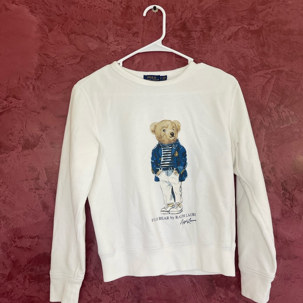 Ralph Lauren Girls White Pullover Sweatshirt